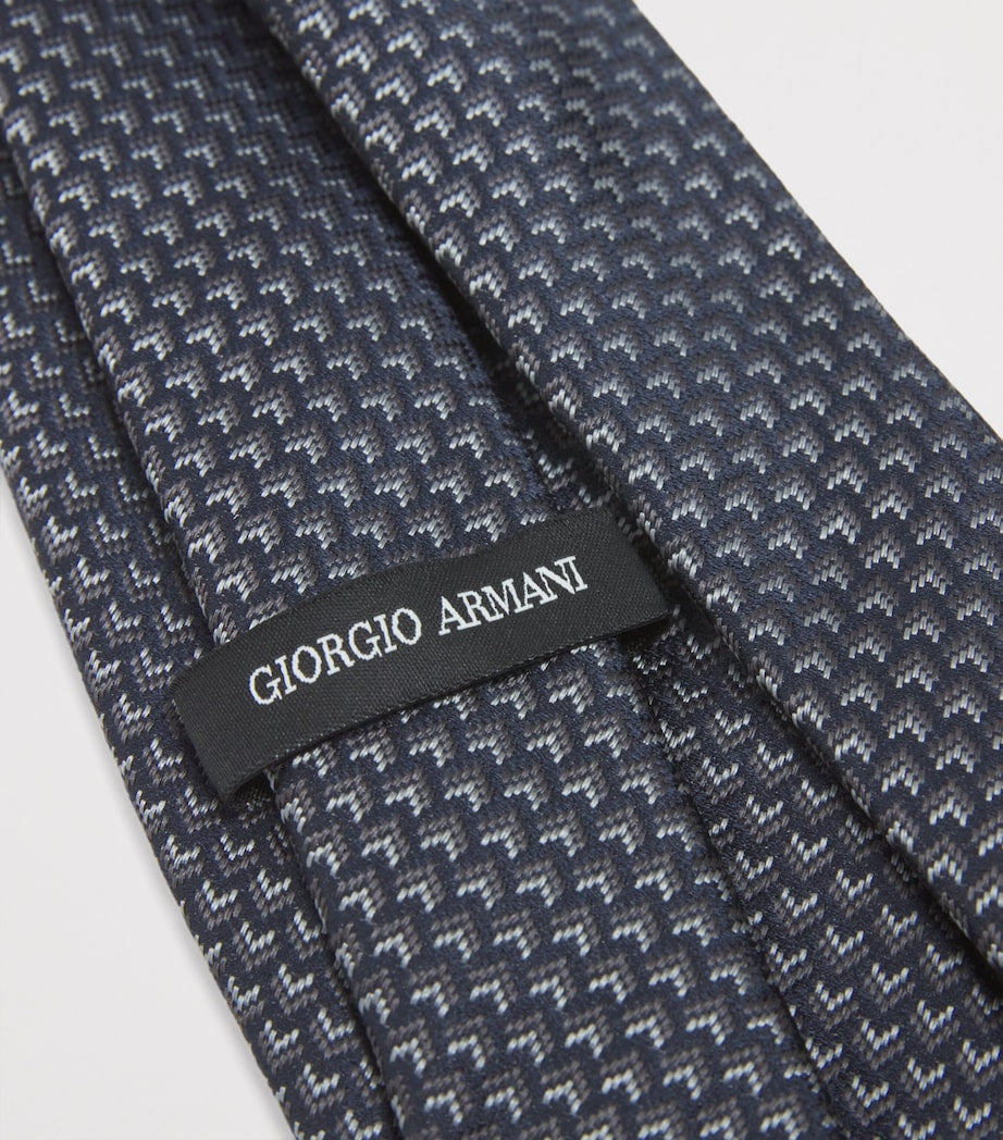 Giorgio Armani herringbone silk tie 7cm (British brand)