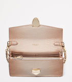 Aspinal of London Mayfair clutch bag metallic lizard-effect leather, UK version