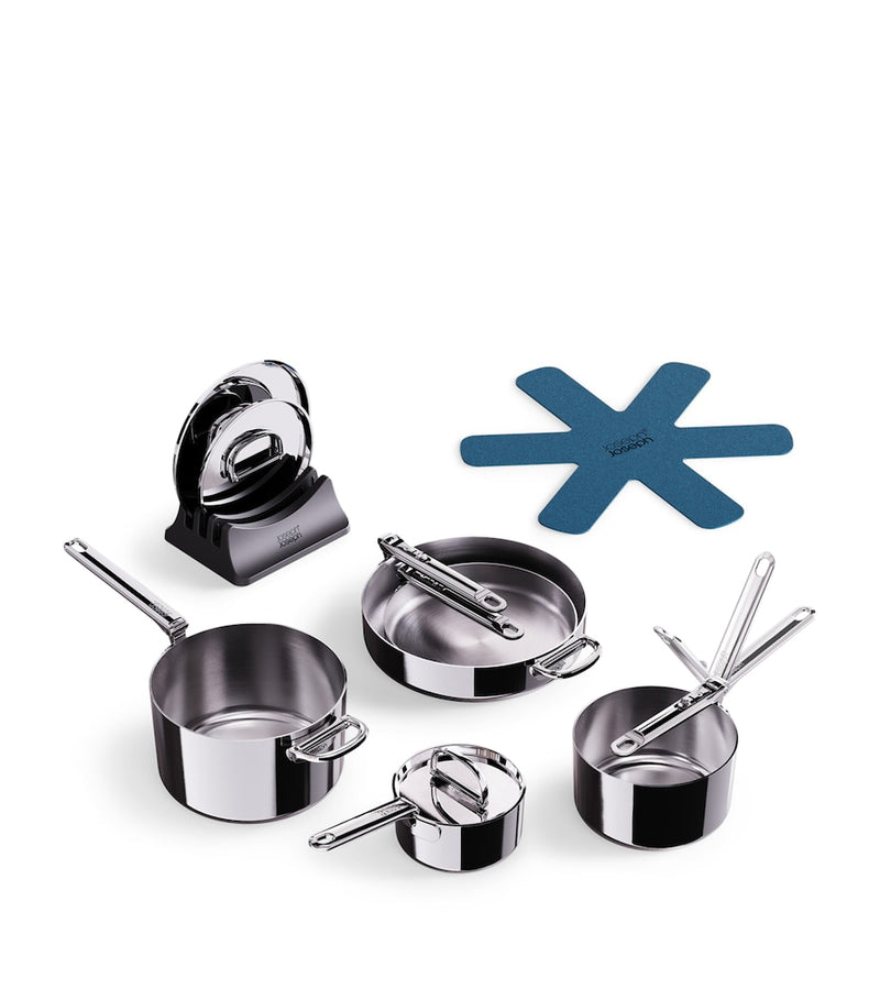 Joseph Joseph Space Steel Folding-Handle 5-Piece Cookware Set, UK version