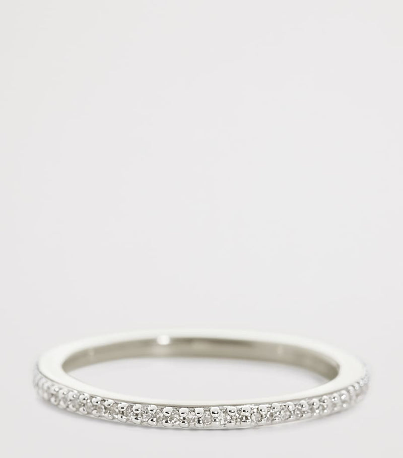 Monica Vinader sterling silver white diamond eternity ring, UK version
