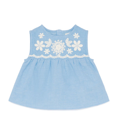 Blouse bébé en coton brodé Malaya Louise Misha Harrods 6-24 mois - Acheter en ligne sur McGrocer