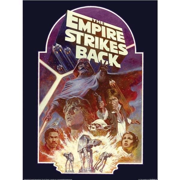 Star Wars Empire Strikes Back block print paper art, UK version