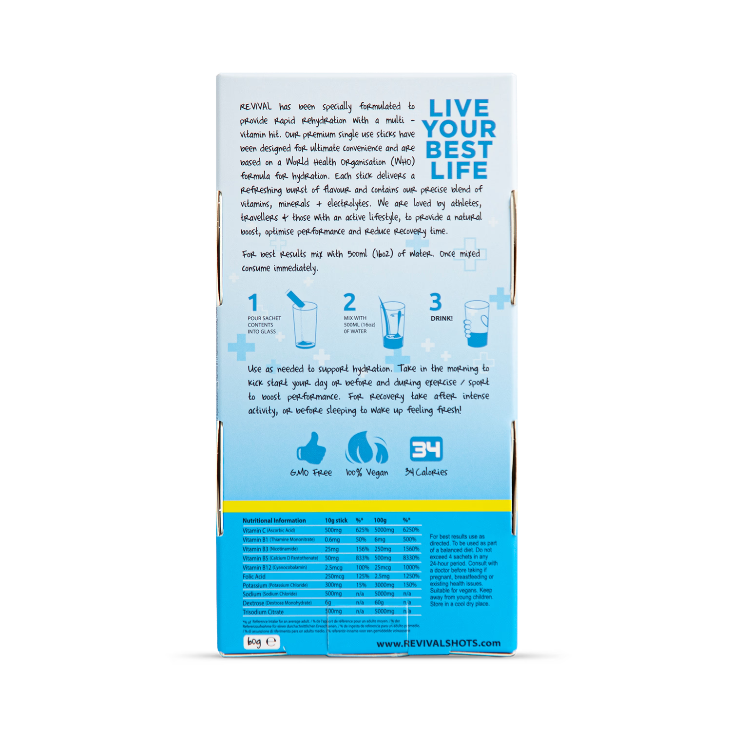 Revival Rehydration Recovery Lemon Lime sachets 6 pack (British brand)