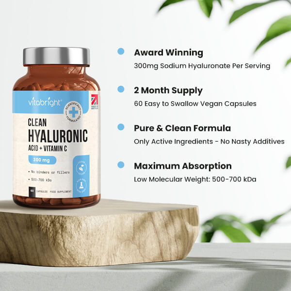 VitaBright Hyaluronic Acid capsules 300mg, UK version