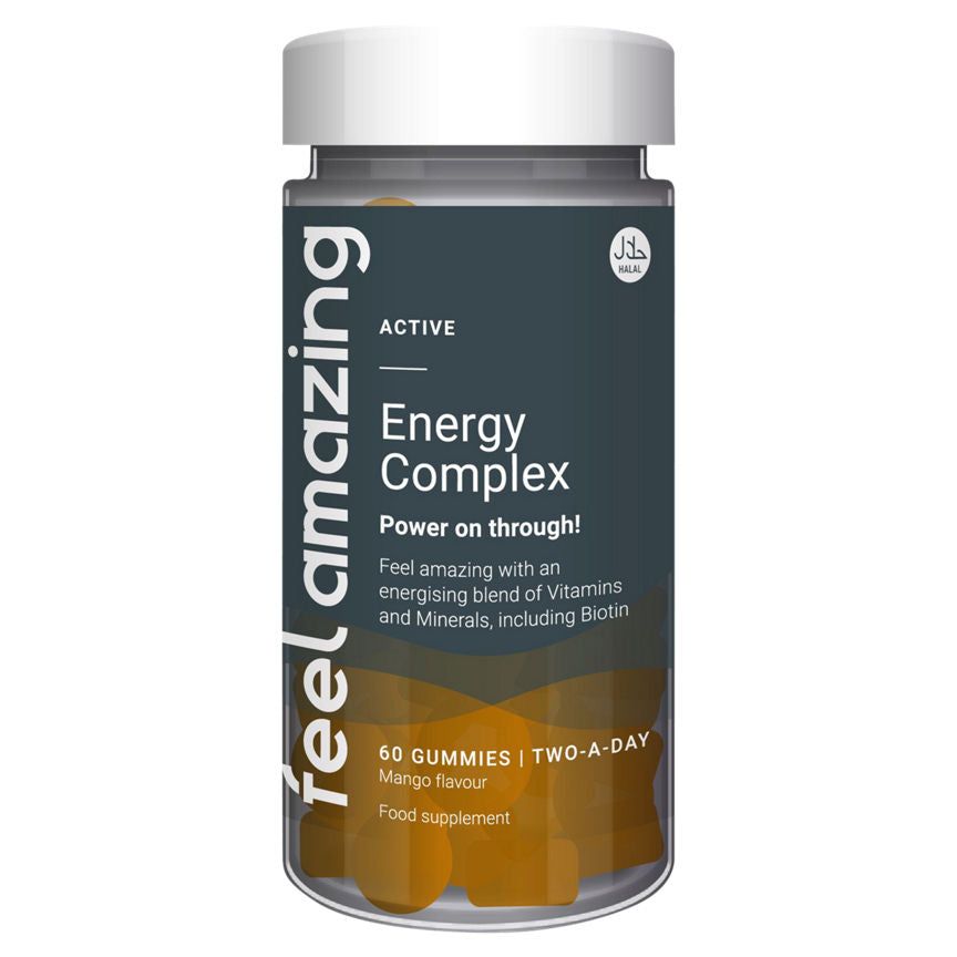 Feel Amazing Energy Complex Mango Flavour Two-A-Day 60 Gummies