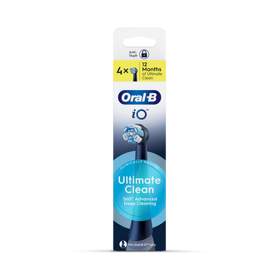 Holland & Barrett Oral-B iO Series Ultimate Clean Black Replacement Toothbrush Heads, CrissCross Bristles, 4- Buy online at McGrocer