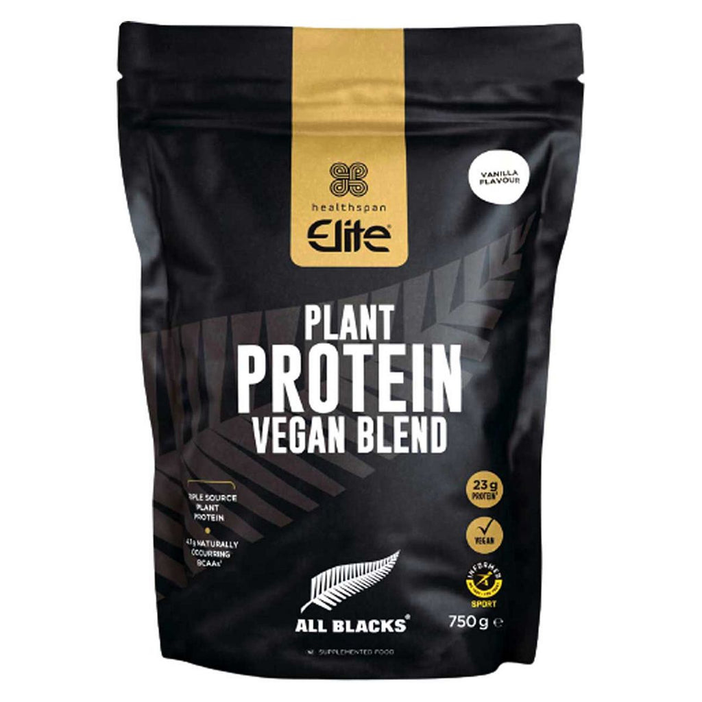 Healthspan Elite All Blacks Vegan Protein Powder Vanilla - 750g