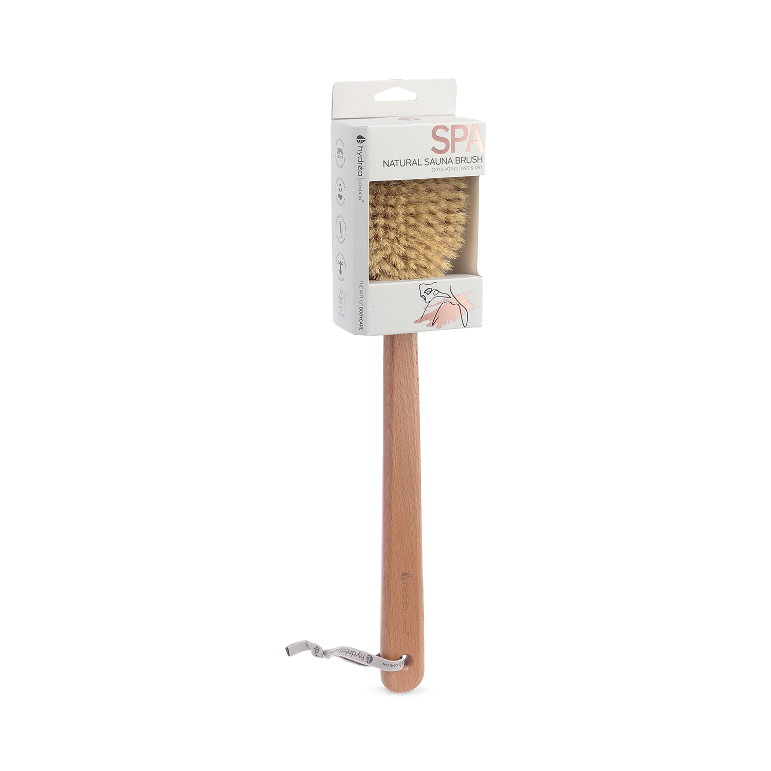 Hydréa London professional natural bristle sauna brush (British brand)