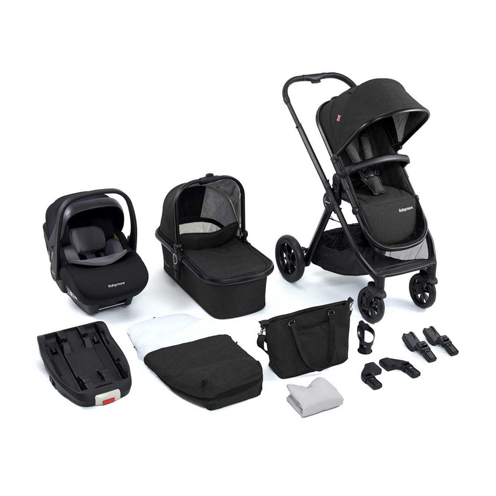 Babymore Memore V2 Travel System 13 Piece Pecan i-Size – Black