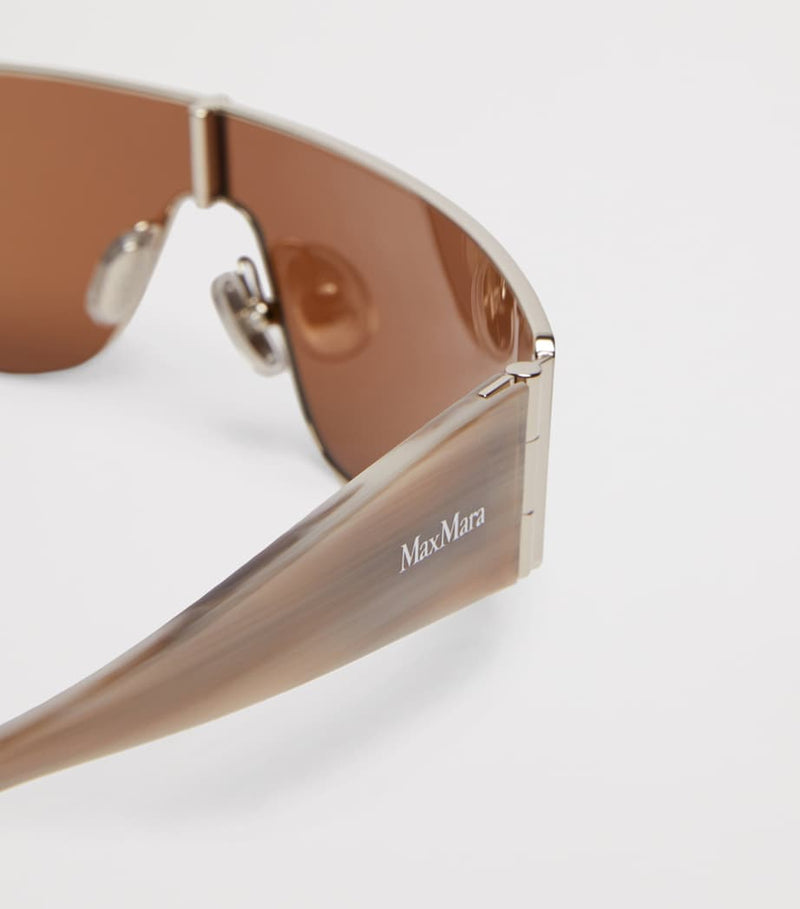 Max Mara shield sunglasses metal frame oversized, UK version