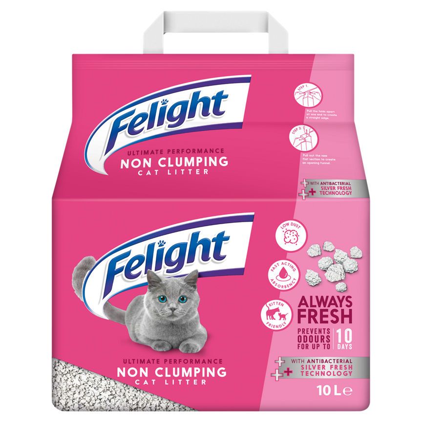 Felight Non Clumping Cat Litter with Antibacterial Silver Fresh+ Technology