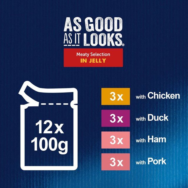 Felix As Good As it Looks Meaty Selection in Jelly Wet Cat Food   12 x 100g