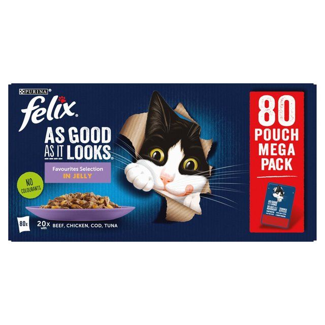 Felix As Good As it Looks Mixed Selection in Jelly Wet Cat Food    80 x 100g