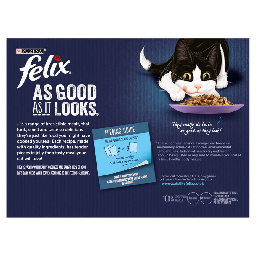 Felix AS GOOD AS IT LOOKS Senior Mixed Selection in Jelly Wet Cat Food 12 x