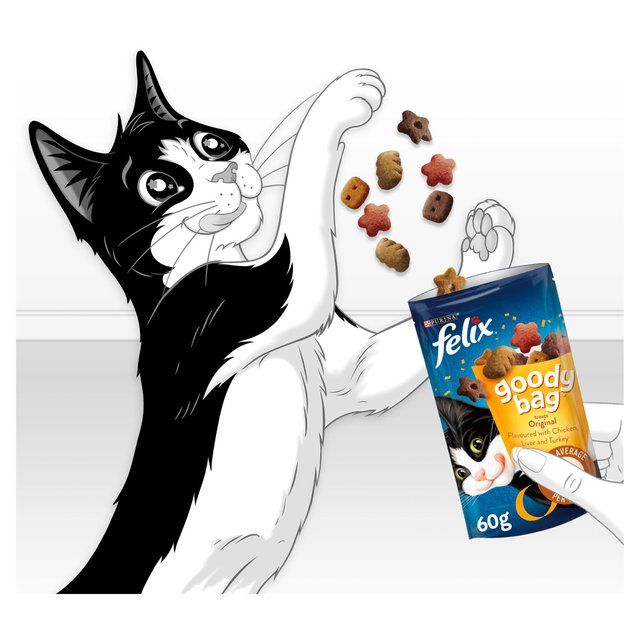 Felix Goody Bag Original Chicken Liver &amp;amp; Turkey Cat Treats    60g