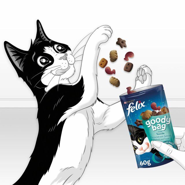 Felix Goody Bag Seaside Salmon Pollock &amp;amp; Trout Cat Treats   60g