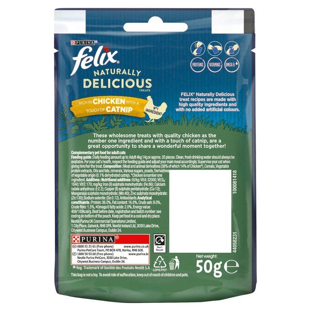 Felix Naturally Delicious Chicken Cat Treats   50g