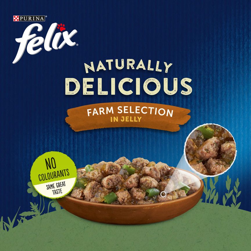 Felix Naturally Delicious Farm Selection in Jelly Wet Cat Food