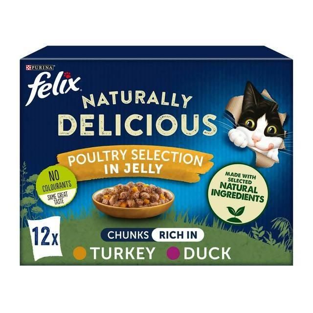 Felix Naturally Delicious Poultry Selection in Jelly Wet Cat Food 12x80g