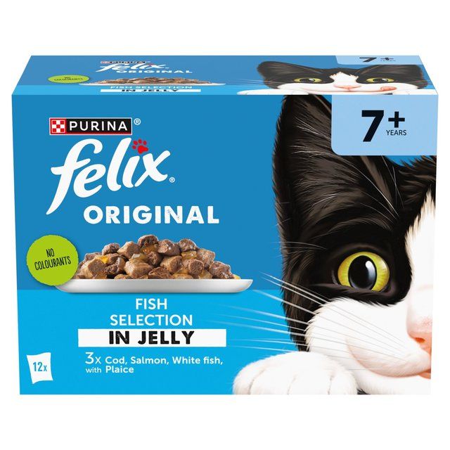 Felix Original Cat Food Senior 7+ Fish Selection in Jelly Wet Cat Food   12 x 85g