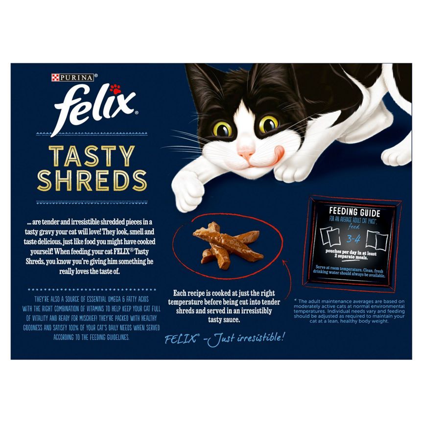 Felix Tasty Shreds Farm Selection in Gravy Cat Food Pouches