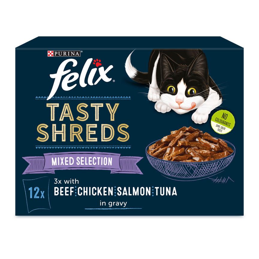 Felix Tasty Shreds Mixed Selection in Gravy Cat Food Pouches