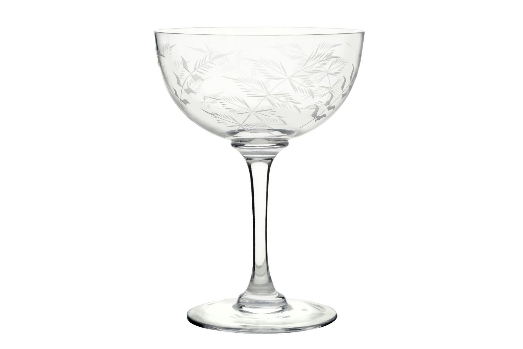 The Vintage List fern champagne saucers, set of 6, 140ml (British brand)