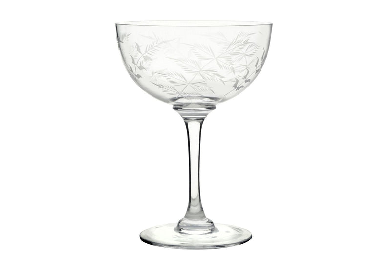 The Vintage List fern champagne saucers, set of 6, 140ml (British brand)