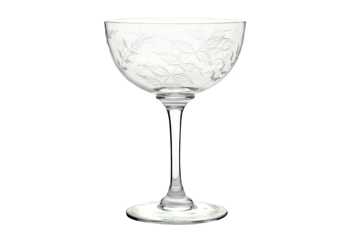 The Vintage List fern champagne saucers, set of 6, 140ml (British brand)