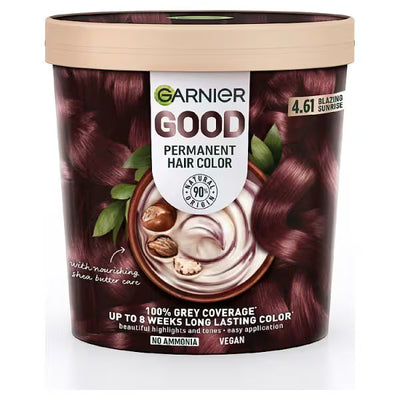 Superdrug Garnier GOOD Permanent Hair Dye Blazing Sunrise 4.61 Hair Colour- Buy online at McGrocer