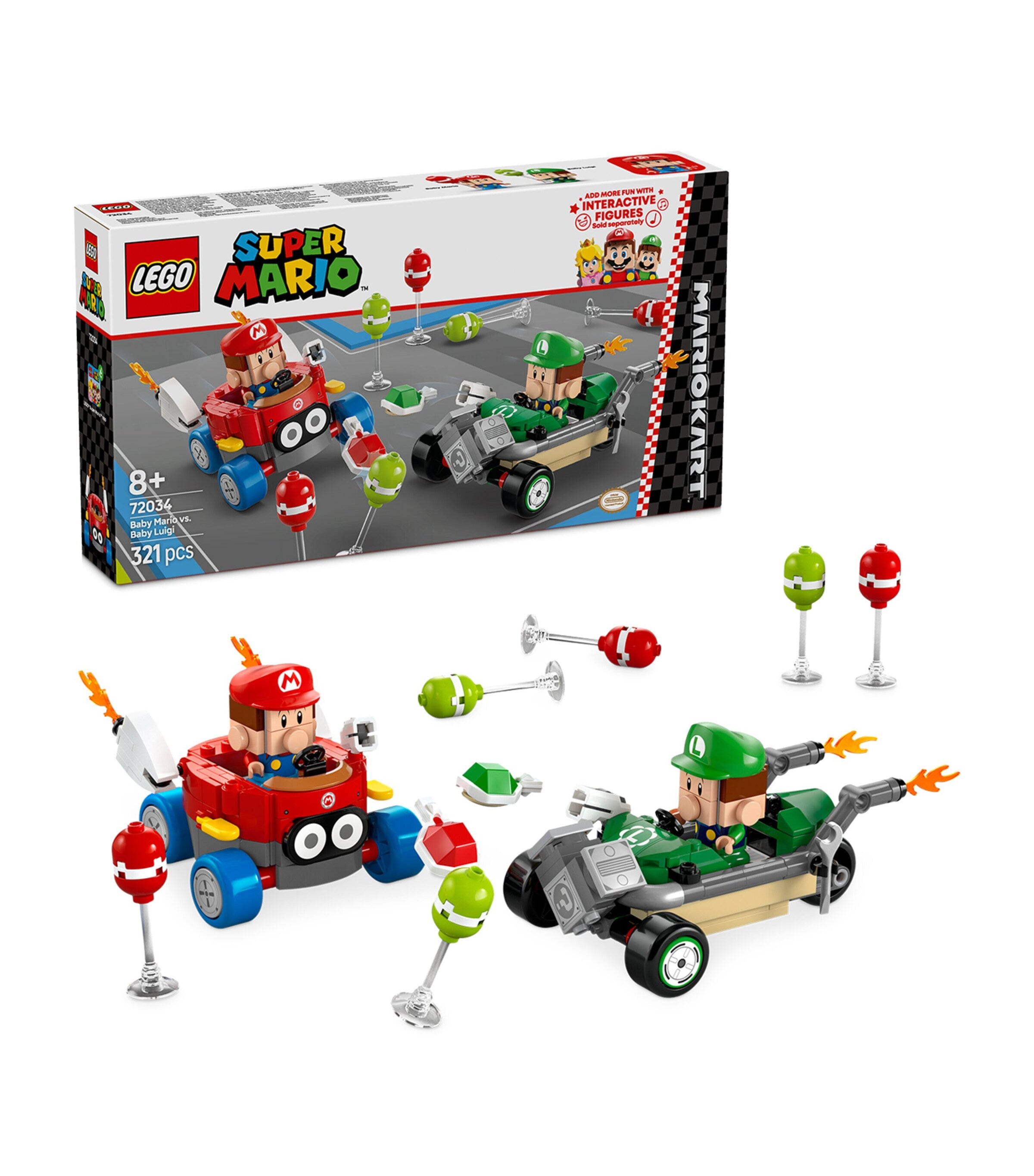 Lego Mario Kart Baby Mario vs Baby Luigi building set, UK version