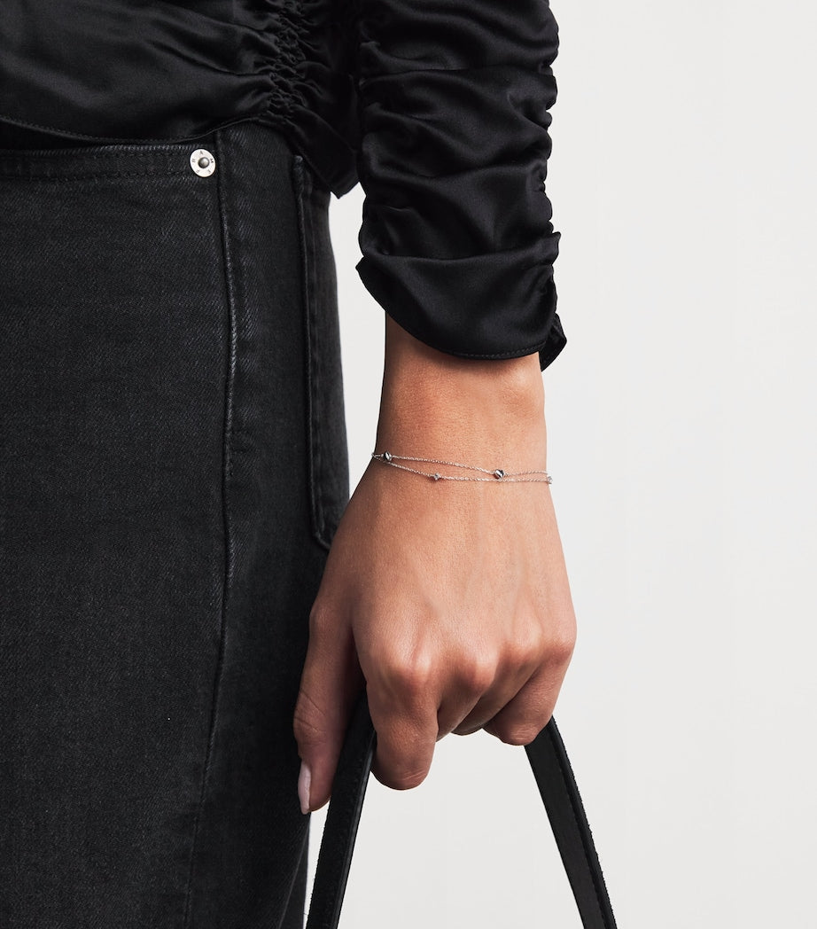 Astrid & Miyu white gold topaz heart bracelet (British brand)