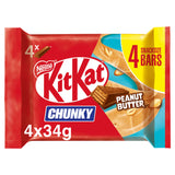 KitKat Chunky Peanut Butter Chocolate Bar Multipack x4 136g GOODS Sainsburys   