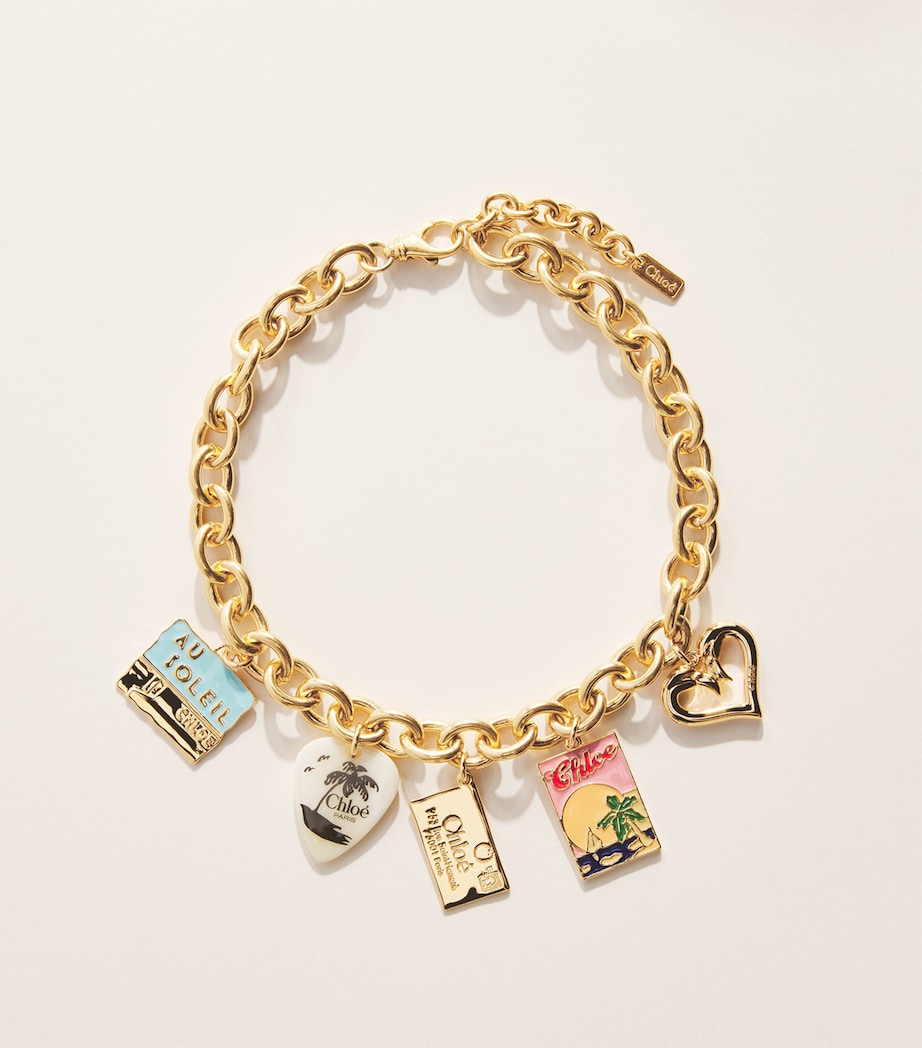 Chloé Postcards chain necklace gold-tone - British product