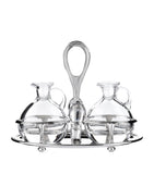 Oval Silver-Plated Cruet Set for Oils and Dressings