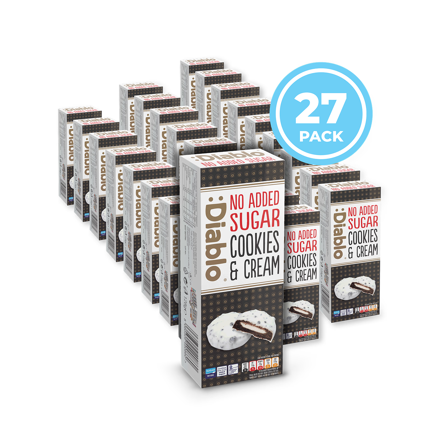 Diablo no added sugar cookies and cream white chocolate 128g pack (British brand)