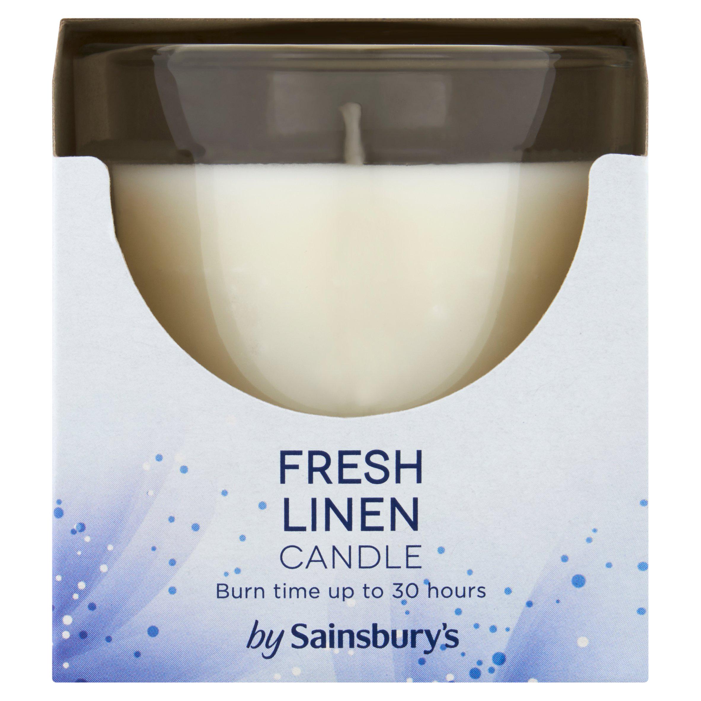 Sainsbury's Fresh Linen Candle 120g GOODS Sainsburys   