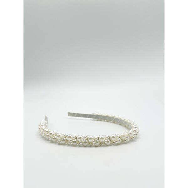 SVNX Minimal Pearl Headband in White (British brand)