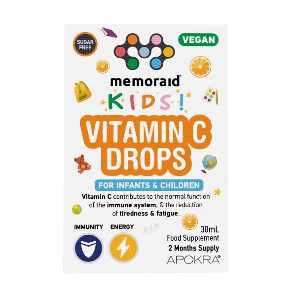 Memoraid Kids Vegan Vitamin C Drops 30Ml (2 Months Supply) GOODS Superdrug   