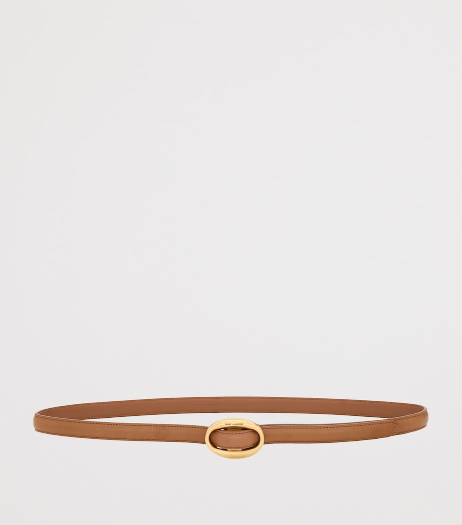 Saint Laurent leather oval buckle belt - British product