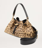 Jimmy Choo medium Cinch leopard print bucket bag (British brand)