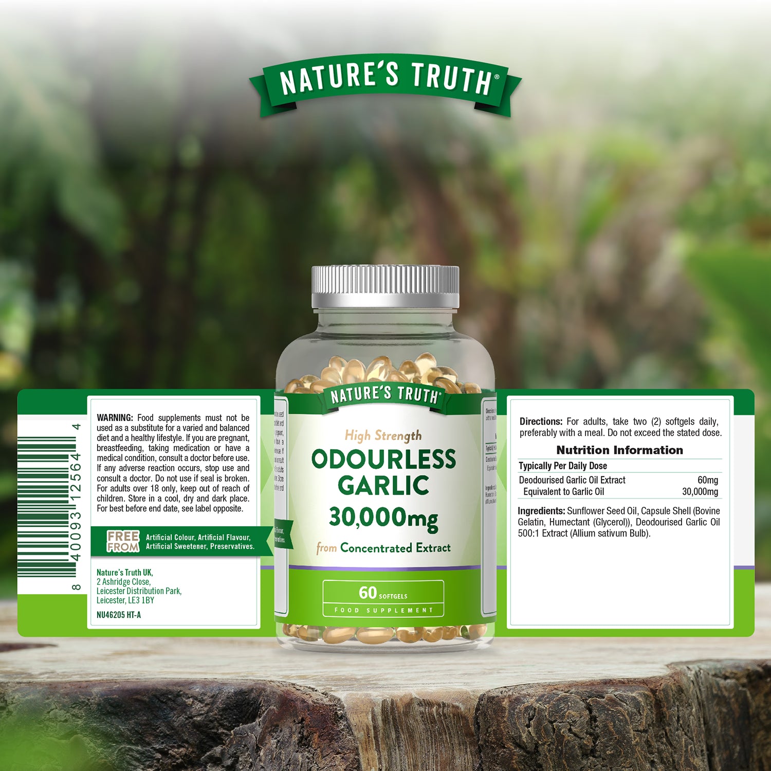 Nature's Truth odourless garlic 30000mg capsules, UK version