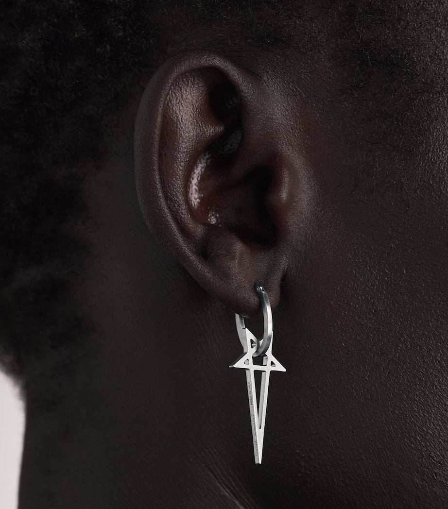 Rick Owens pentagram single earring 4cm - British product