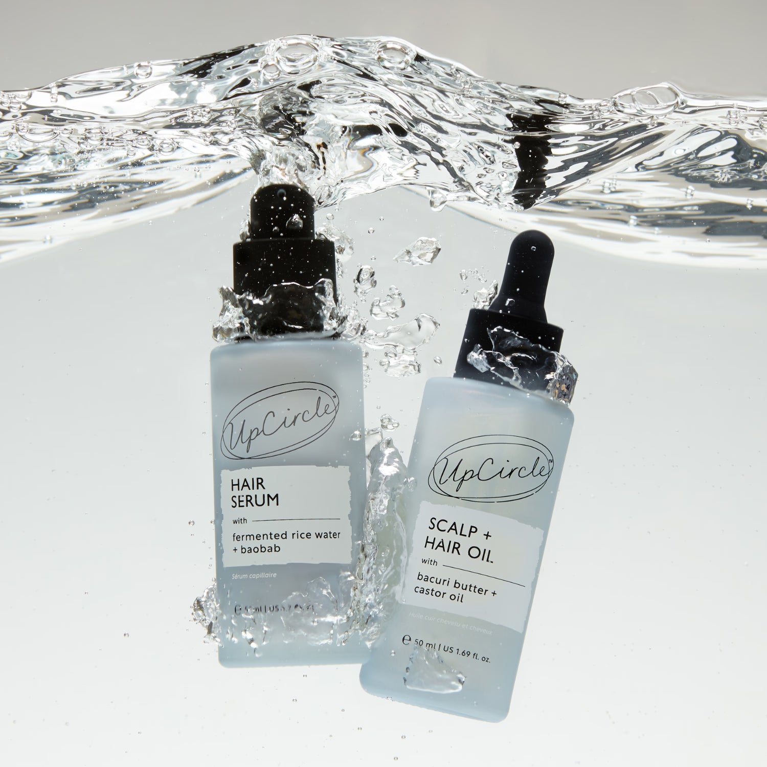 UpCircle hair serum with fermented rice water and baobab 50ml, imported from the UK