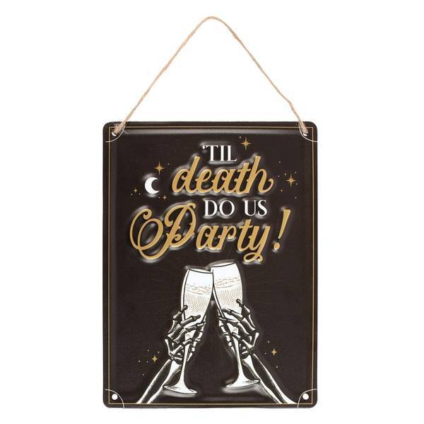 Something Different metal hanging sign Party Champagne 20cm x 15cm, UK version