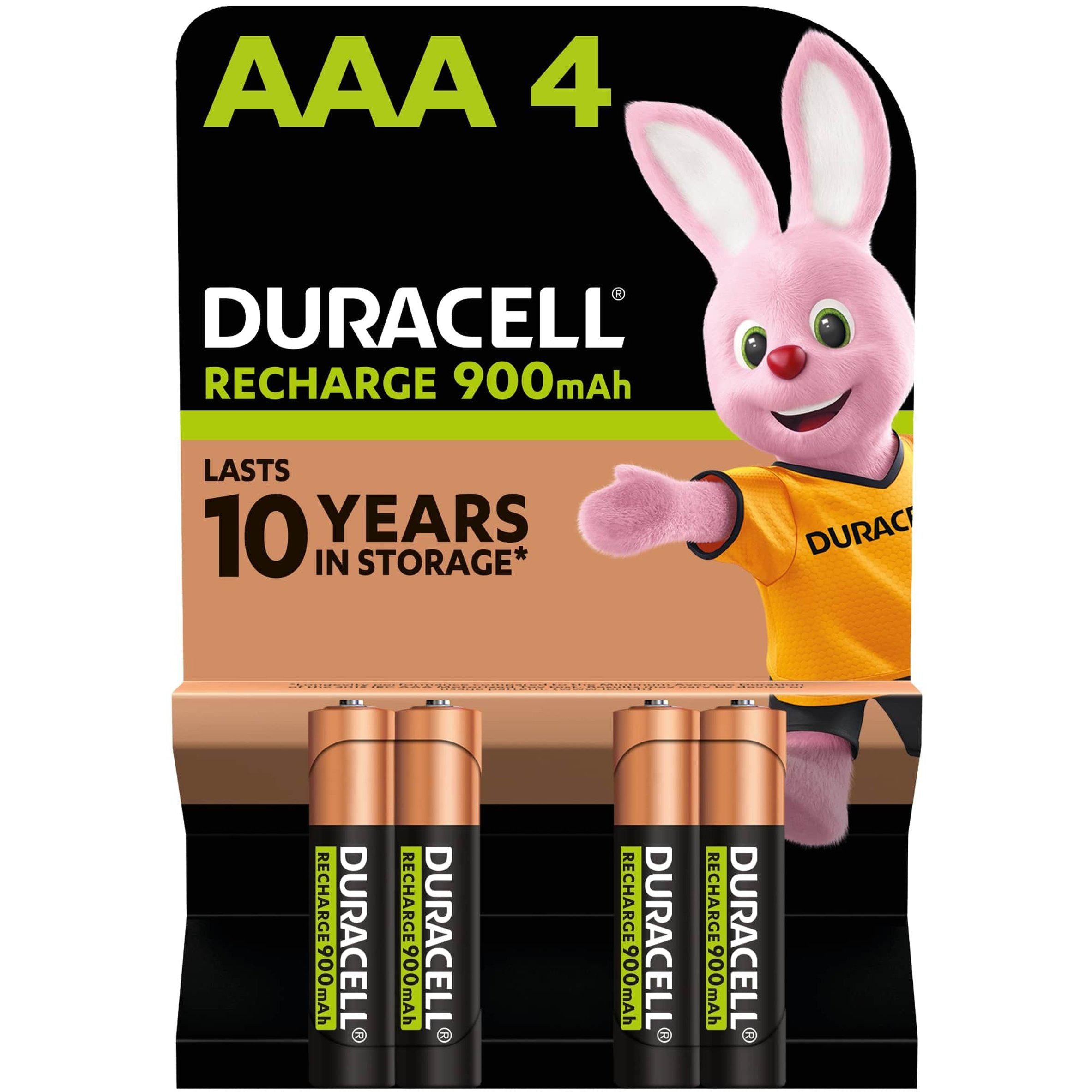 Duracell Rechargeable AAA 900mAh Batteries, 4pk GOODS Sainsburys   