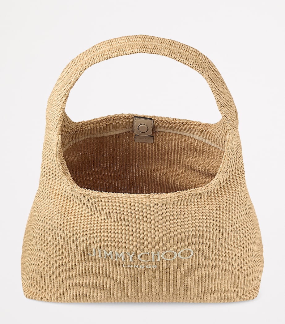 Jimmy Choo raffia beach diamond shoulder bag, imported from the UK