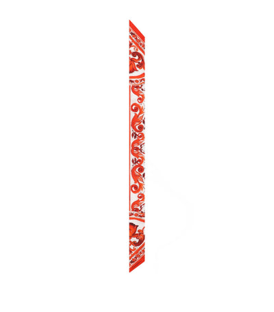 Harrods Dolce&Gabbana Silk Majolica Skinny Scarf 6cm x 100cm- Buy online at McGrocer
