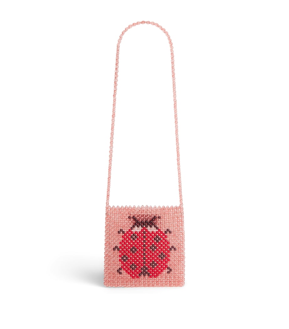 Konges Sløjd beaded ladybug shoulder bag, imported from the UK