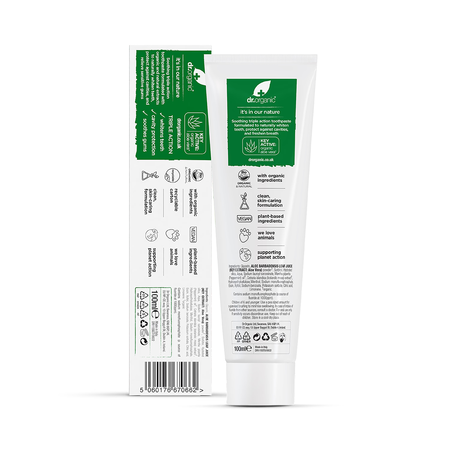 Dr Organic Aloe Vera Toothpaste 100ml - British product